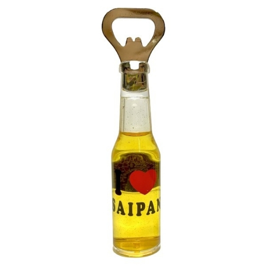  M-B108-Magnet Water Bottle Shape Opener w/ I Love Saipan