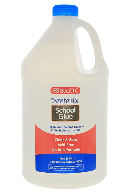 2045-BAZIC 1 Gallon Washable Clear School Glue 2/cs