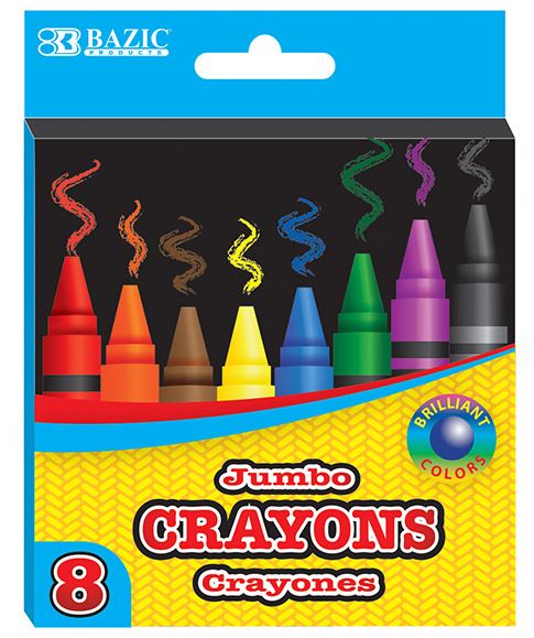 2518-BAZIC 8 Color Premium Jumbo Crayons