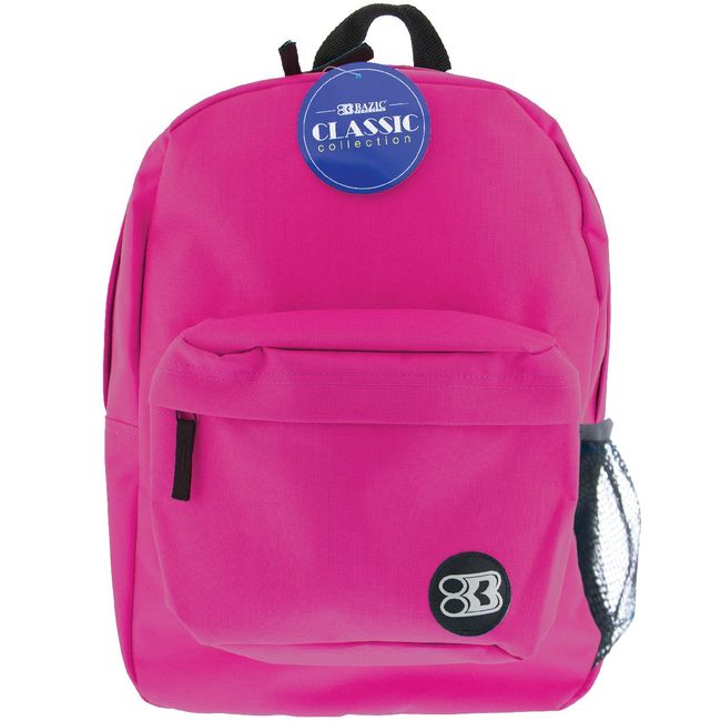 1056-BAZIC 17'' FUSCHIA CLASSIC BACKPACK 12/cs