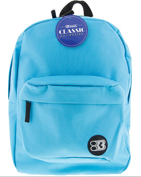 1055-BAZIC 17'' CYAN CLASSIC BACKPACK 12/cs