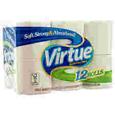 74958-VIRTUE BATH TISSUE 12 PK 225 CT 2 PLY