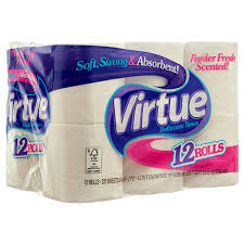 74959-VIRTUE BATH TISSUE 12 PK 225 CT 2 PLY SCENTED