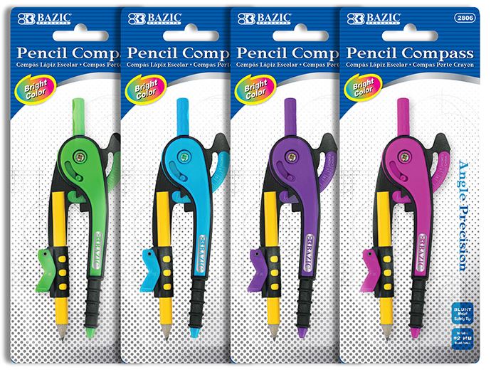 2806-Bazic Scale-arm Compass w/ 2 Wood Pencil