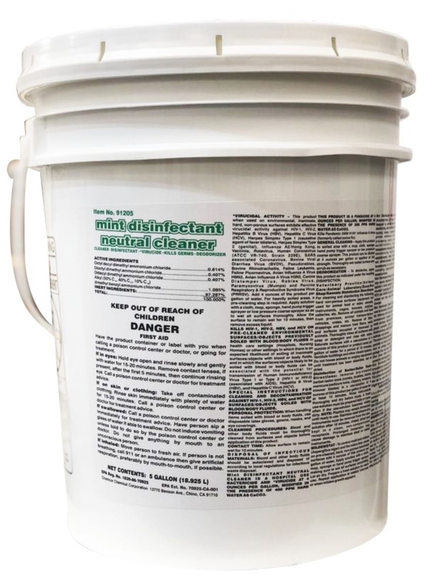91205-MINT DISINFECTANT NEUTRAL CLEANER 5 GAL
