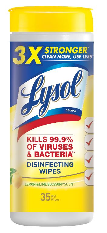3064755-LYSOL DISINFECTING WIPES LEMON & LIME 35 CT.WET WIPES