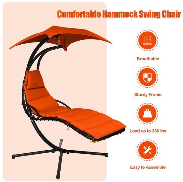 A-2044 Plastic Hammock Hanging Chair- Orange
