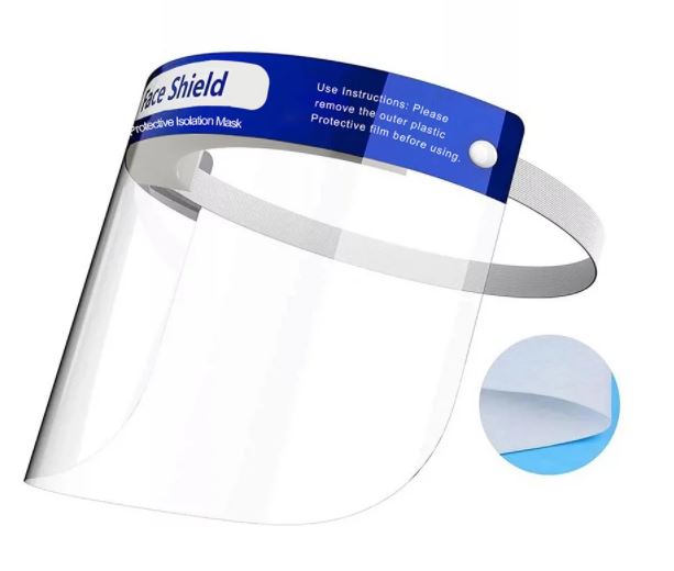 9131-FACE SHIELD W/BLUE BAND IN OPP BAG