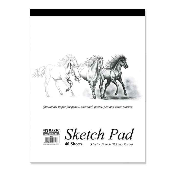 550-Bazic 40 Ct. 9'' x 12'' Premium Sketch Pad 48/C *