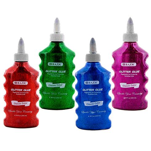 3465-Bazic 6.76 fl.oz (200ml) Classic Color Glitter Glue 24/C *