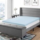 3 Inch Gel Memory Foam Bed Topper with Cooling Mattress Pad, King-Blue