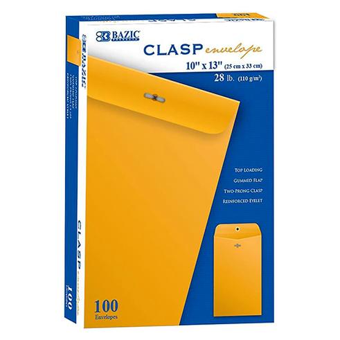 5073-BAZIC 10"X13" Clasp Envelope (100/Box) 5/Cs