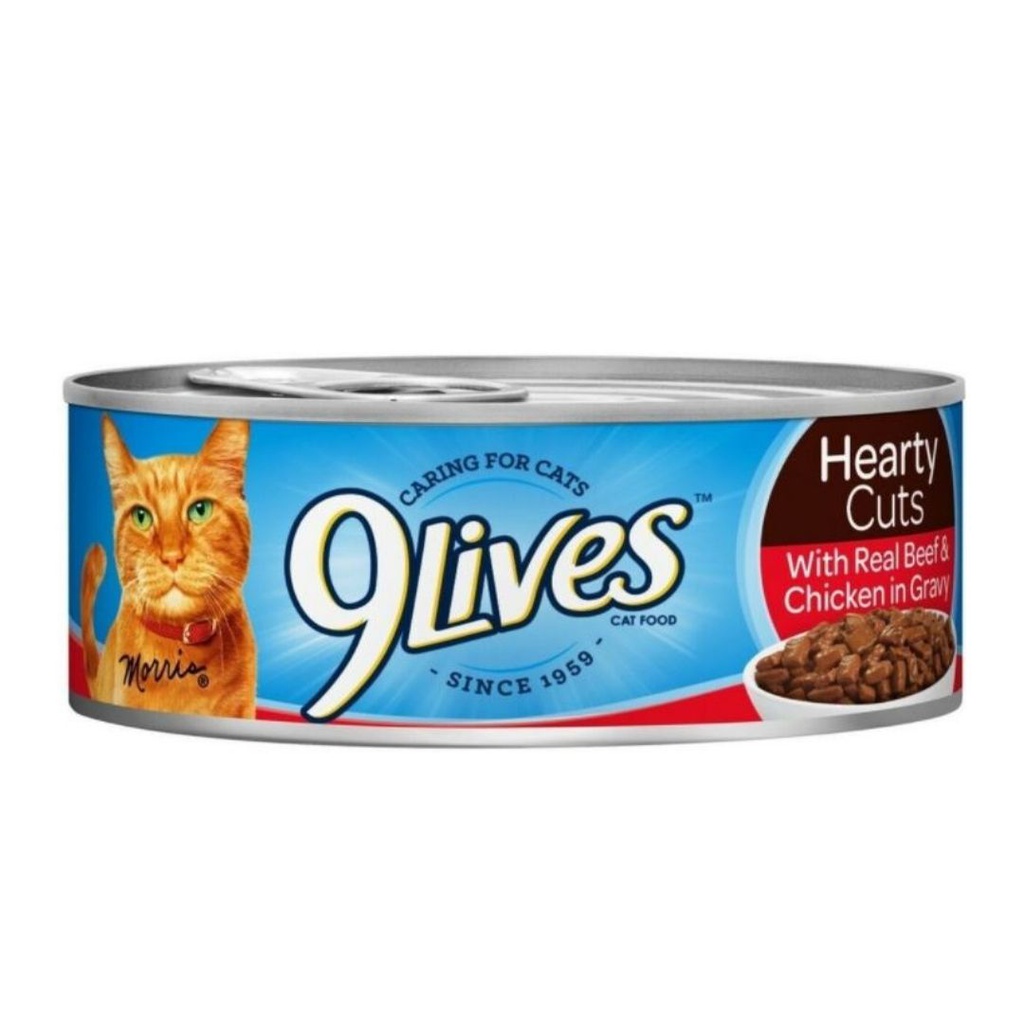 70325/130774 9LIVES-CatFoodBeefInGravy5.5oz#52336 24/CS