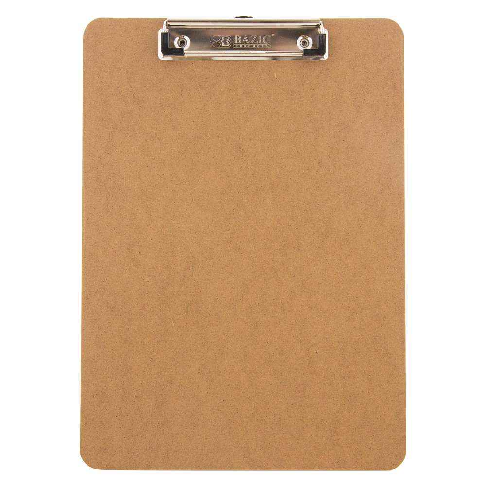 1805-Bazic Standard Size Hardboard Clipboard w/ Low Profile Clip 24/C *