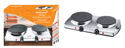 D - TS-372  1440W ELECTRIC DOUBLE HOTPLATE CHROME 3/C