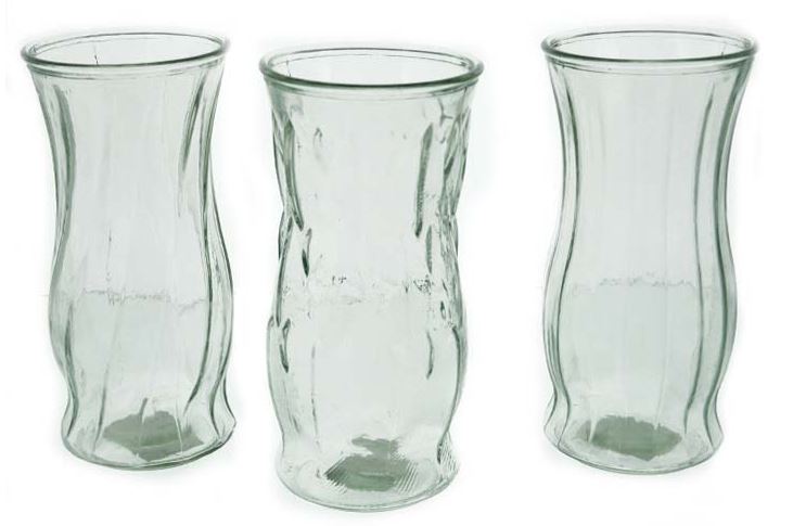 JY-72839-12 BH Clear Glass Vase 3 Asst 4.7x9.7in  12/C