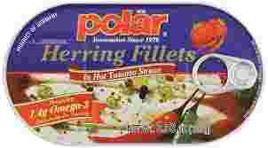 16305 / 645166 POLAR HERRING FILLETS 3.53 OZ HOT TOMATO SAUCE  #00730/18cs