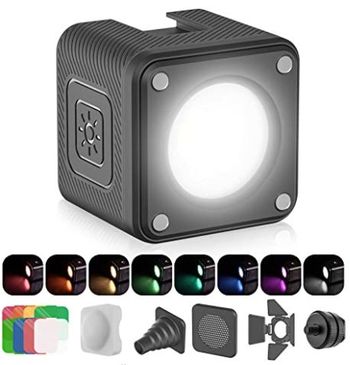 ULANZI LED Video Light Waterproof IP68 Camera Lighting Kit Mini Cube with 8 Color Gel Filters