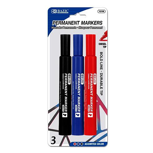 1216-CHISEL TIP BOLD LINE PERMANENT MARKERS ASST.COLOR