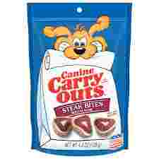 246802-DOG TREAT CANINE CARRY OUTS STEAK BITES (BEEF FLAVOR) 4.5OZ 12/C