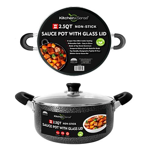 937-8Qt Non-Stick Sauce Pot w/ Glass Lid (6)