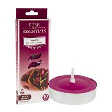 37990-CANDLE TEALIGHT,10PK BLACK CHE 12/PK