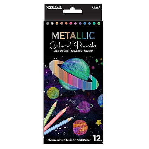 735-BAZIC 12 Metallic Colored Pencils 12bx/144c