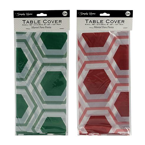 71113-TABLE COVER,84"x54" HEXAGON DS