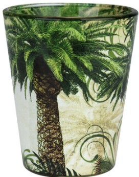 58531 - PALMS/GREEN IN&OUT SHOT/GLASS