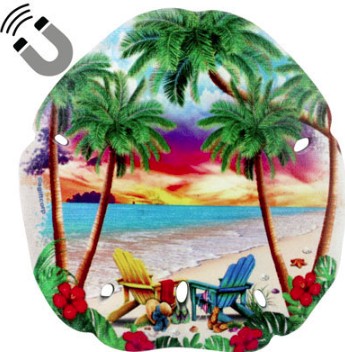 73547 - PALMTREES 3" SANDOLLAR/MAG