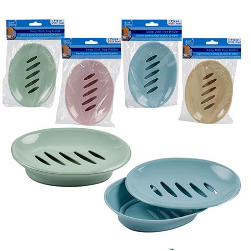 74329-SOAP DISH,6"L PLASTIC 4ASST