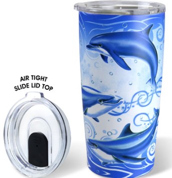 79600 - DOLPHINS WRAP S/STEEL 17oz.TUMBLER