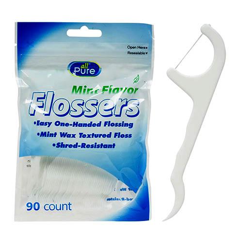 49359-FLOSS PICKS,90ct WHITE PLSTC