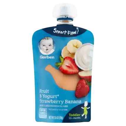 3399 GERBER STRW/BAN YOGURT POUCH 3.5 OZ 12/PK