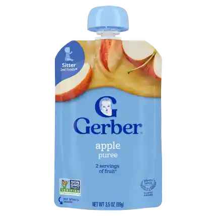 93167 GERBER APPLE 2ND FOOD POUCH 3.5 OZ 12/PK