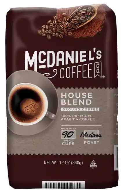 36593 MCDANIELS HOUSE BLEND GROUND BAGS 12 OZ 6/PK
