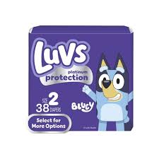 99856 LUVS PLATINUM S2 JUMBO BLUEY 38 CT 2/PK