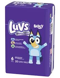 99884 LUVS PLATINUM S6 JUMBO BLUEY 20 CT 4/PK