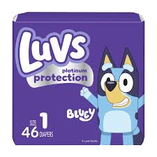 99851 LUVS PLATINUM S1 JUMBO BLUEY 46 CT 2/PK