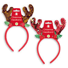 81512X-HEADBAND,9"XMAS REINDEER DSGN