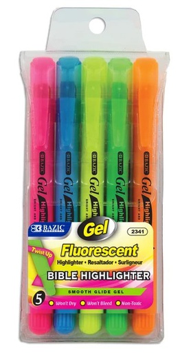 [282707] 2341 - BAZIC 5 FLOURESCENT GEL HIGHLIGHTER 12bx/144c