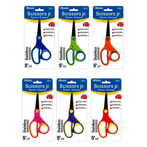 [322074] 4413-24 BAZIC 5 Soft Grip Pointed Tip Stainless Steel Scissor 24/IC 144/C *