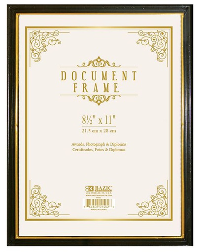 [328389] 1402-BAZIC 48 8.5X11 DOCUMENT FRAME W/ GOLD BORDER 48/C *