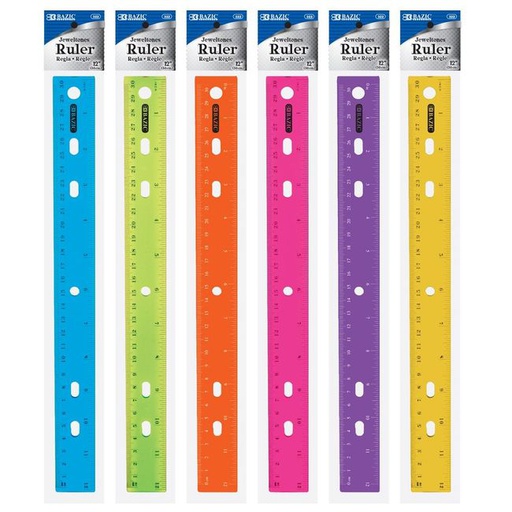 [339030] 322-BAZIC 12 (30cm) Jeweltones Color Ruler 24/IC 288/C *