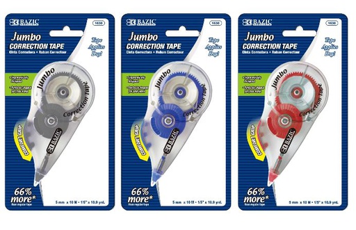 [348558] 1630-BAZIC Correction Tape Jumbo w/ Grip 5mmX394 24/IC 144/C *