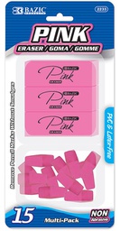 [348582] 2233-BAZIC Pink Eraser Sets ( 15/Pack)