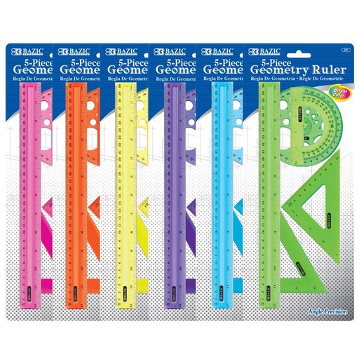 [348634] 307-BAZIC 5-Piece Geometry Ruler Combination Sets