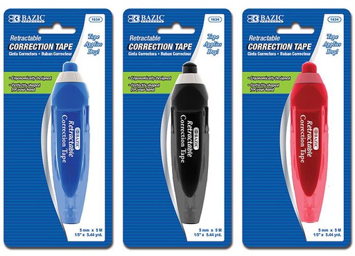 [348559] 1634-BAZIC 5 mm x 196 Retractable Correction Tape 24/IC 144/C *