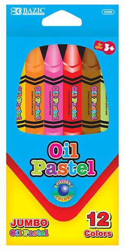 [348609] 2550-BAZIC 12 Color Jumbo Oil Pastel
