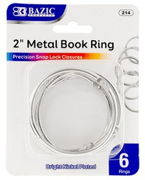 [348547] 214-BAZIC 2 Metal Book Rings (6/Pack)